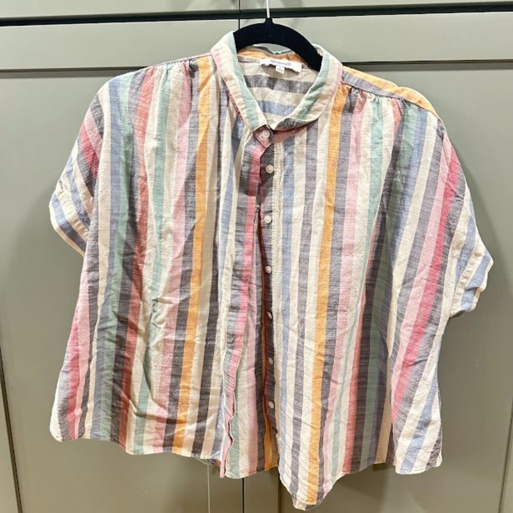 Madewell Striped Button Up - Womens - L